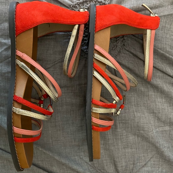 Essex Lane Sandals New El-Abiya Style, 9M, Gold/Peach/Corange, Kidsuede/Eco - Picture 5 of 8